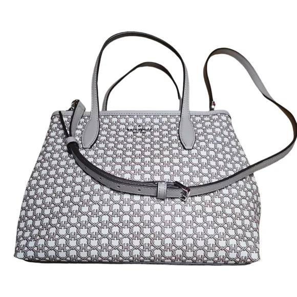 Kate Spade 2 pc. Link Satchel Bag/Matching Card Holder Cream/Beige Crossbody NWT - Picture 2 of 15